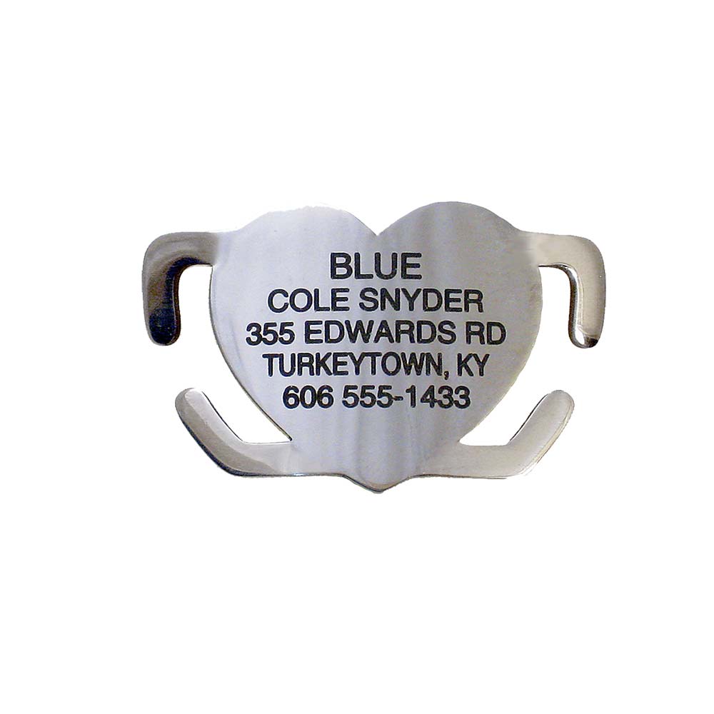 Open ends heart shaped slide-on tag